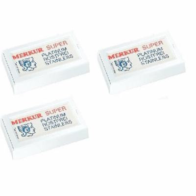 Merkur Double Edge Safety Razor Blades, 10 ct. (Pack of 3) + Schick Slim Twin ST for Dry Skin