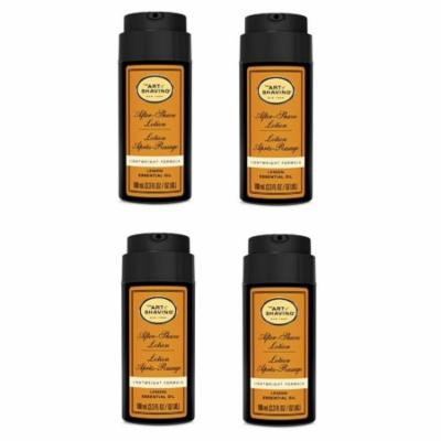 Art of Shaving After-Shave Lotion, Lemon 3.3 Oz (Pack of 4) + Beyond BodiHeat Patch, 1 Ct