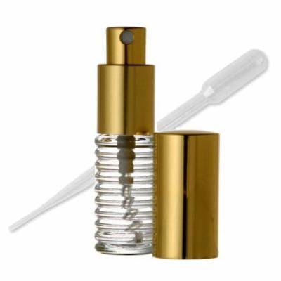 Grand Parfums Perfume Atomizer, Spiral Glass Bottle, Gold Sprayer 1/4 Oz 7.5ml ( 1 package)