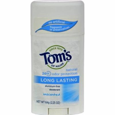 Toms of Maine HG0585653 2.25 oz Natural Long-Lasting Deodorant Stick Unscented - Case of 6