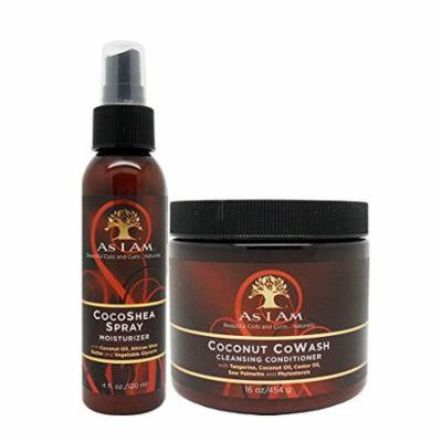 As I Am Coco Shea Spray 4oz & Coconut Cowash Cleansing Conditioner 16oz