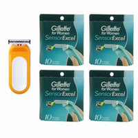 Compatible Razor fits with Sensor Excel for Women Refill Cartridges + Womens Sensor Excel 10 Ct. (4 Pack)