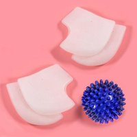 Plantar Fasciitis Gel Heel Protectors Heel Pads Kit-3 pieces, 1 pairs Gel Heel Sleeves and a Massage Ball for Foot Arch Support, Foot massager, Foot Pain and Metatarsal Reliever(White+White)