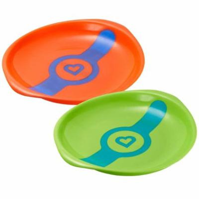 Munchkin Orange/Green White Hot Feeding Plates (Set of 2)