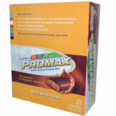 Promax Nutrition, Energy Bars, Nutty Butter Crisp, 12 Bars, 2.64 (75 g) Each(pack of 6)
