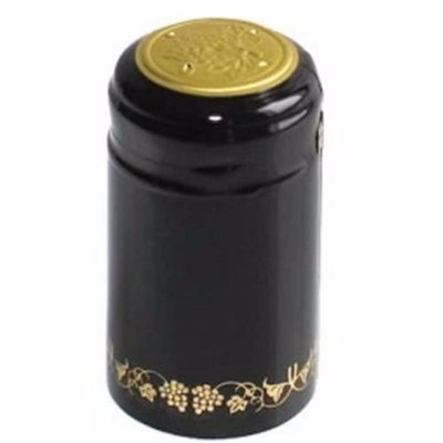 GoDeire(TM) 1 X Black/Gold Grapes PVC Shrink Capsules for Wine Making - 30 pe...
