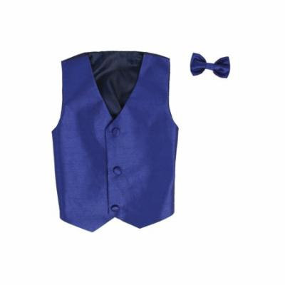 Vest and Clip On Baby Boy Bowtie set - ROYAL - 2T/3T