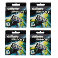 Gillette Mach3 Refill Cartridges, 8 Count (Pack of 4) + Schick Slim Twin ST for Sensitive Skin