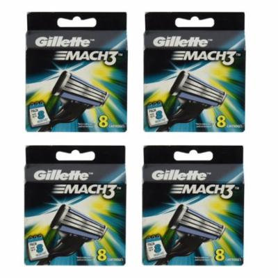 Gillette Mach3 Refill Cartridges, 8 Count (Pack of 4) + Schick Slim Twin ST for Sensitive Skin