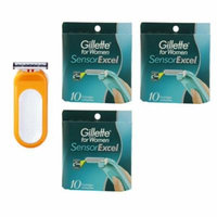 Compatible Razor fits with Sensor Excel for Women Refill Cartridges + Womens Sensor Excel 10 Ct. (3 Pack)