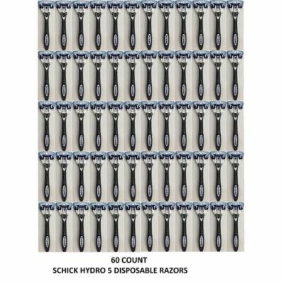 Schick Hydro 5 Disposable Razors for Men, 6 Count (Wholesale, Bulk, Loose, Packaging) (Pack of 10) + 3 Count Eyebrow Trimmer