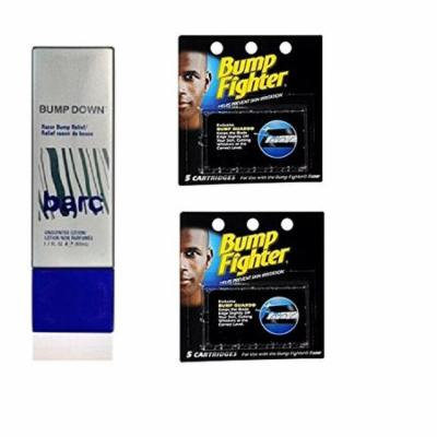 Barc Bump Down Razor Bump Relief, Alcohol-Free, Unscented Lotion, 1.7 Oz + Bump Fighter Cartridge Refill, 5 Ct (Pack of 2) + Old Spice Deadlock Spiking Glue, Travel Size, .84 Oz