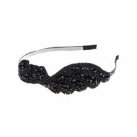 Black Swan Angel Bird Wing Stylish Bead Flourish Flapper Hair Piece Headband