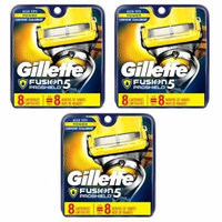 Gillette Fusion Proshield Cartridges, 8 Ct (Pack of 3) + Travel Toothbrush, Color May Vary