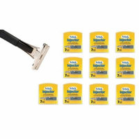 Shave Classic Single Edge Razor Handle with Schick Injector Refill Blades 7 Ct. (Pack of 10) + Old Spice Deadlock Spiking Glue, Travel Size, .84 Oz