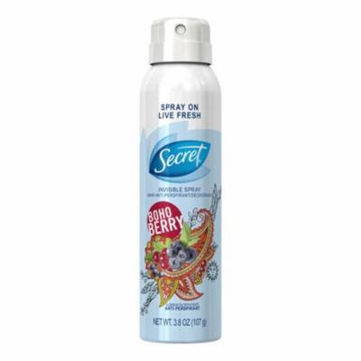 Secret Invisible Spray Antiperspirant and Deodorant, Boho Berry, 3.8 oz, 6 Pack