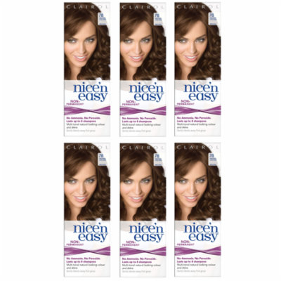 Clairol Nice n' Easy Hair Color #78 Medium Golden Brown (Pack of 6) UK Loving Care + Beyond BodiHeat Patch, 1 Ct