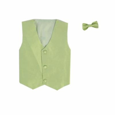 Vest and Clip On Baby Boy Bowtie set - APPLE GREEN - 2T/3T