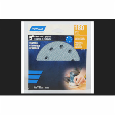 Norton ProSand 5 in. Dia. Sanding Disc 180 Grit Fine Hook and Loop 3 pk