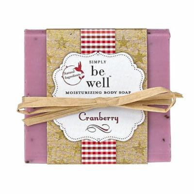 simply be well 100% natural hand crafted plant based moisturizing body bar soap (cranberry)
