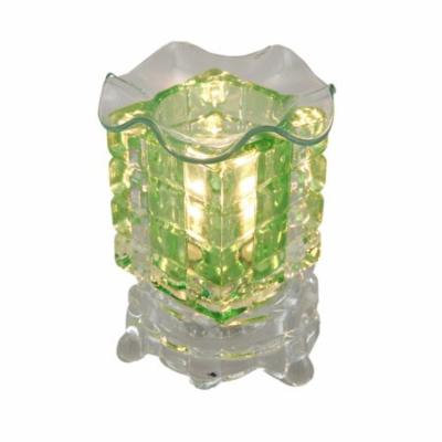 Green Faceted and Clear Glass Electric Scented Oil/Tart Warmer