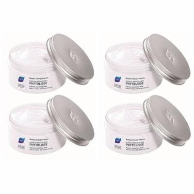 Phyto Phytolisse Express Smoothing Mask, 6.7 Oz (Pack of 4) + Schick Slim Twin ST for Dry Skin