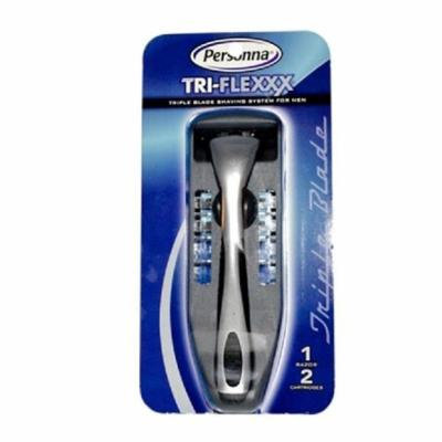 Men's Personna Tri-Flexxx Razor Blade Handle w/ 2 cartridges + Beyond BodiHeat Patch, 1 Ct