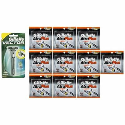 Vector Plus Razor Handle + Atra Plus Refill Razor Blades 10 ct. (Pack of 10) + Beyond BodiHeat Patch, 1 Ct