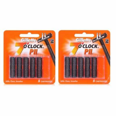 Gillette 7 O'Clock PII Razor Blades 5 Count (Pack of 2) + Old Spice Deadlock Spiking Glue, Travel Size, .84 Oz
