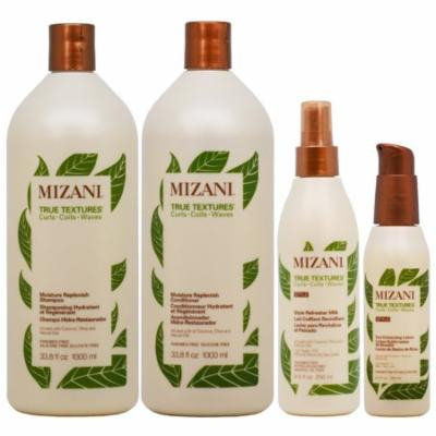 Mizani Moisture Replenish Shampoo + Conditioner 33.8oz + Refresher Milk + Enhancing Lotion