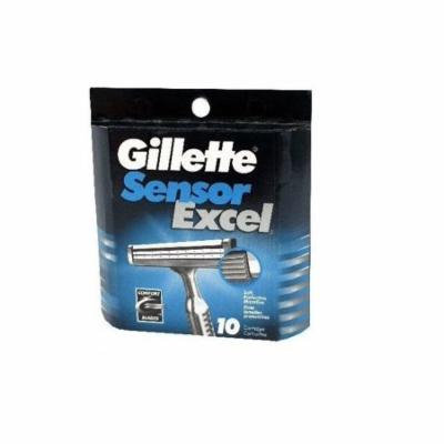 Gillette Sensor Excel Refill Blade Cartridges, 10 Ct. + Schick Slim Twin ST for Dry Skin