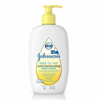 Johnsons Baby Head-To-Toe Extra Moisturizing Cream, 15 oz , 3 Pack
