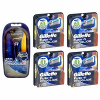 Gillette Fusion Proglide Razor + 2 Refill Blades w/ Gillette Fusion Proglide Refill Cartridges 4 Ct (Pack of 4) + Old Spice Deadlock Spiking Glue, Travel Size, .84 Oz