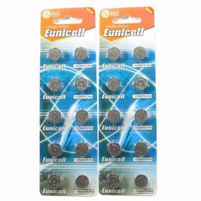 20 Eunicell AG13 A76 LR44 357 L1154 Button Cell Battery Long Shelf Life 0% Mercury (Expire Date Marked)