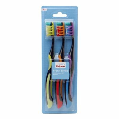 Walgreens Fresh Smile with Replace-Me Bristles Soft Toothbrushes Assorted 3.0 ea(pack of 3)