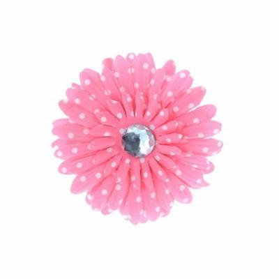 Hair Accessory Pink Polka Dot Rhinestone Daisy Flower Hairclip (Set of 4)