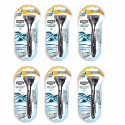 Schick Quattro Razor & Cartridges, Titanium Coated Blades, 1 Razor, 2 Cartridges (Pack of 6) + Schick Slim Twin ST for Sensitive Skin