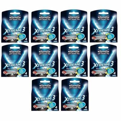 Wilkinson Sword Xtreme3, 4 Count Refill Razor Blades (Pack of 10) + Schick Slim Twin ST for Sensitive Skin