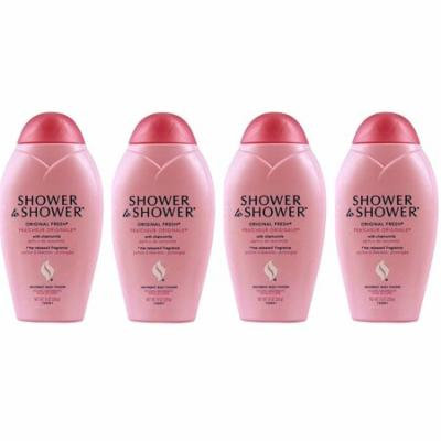 Shower to Shower Absorbent Body Powder, Original Fresh with Chamomile, 13 Oz Bottles (Pack of 4) + 3 Count Eyebrow Trimmer