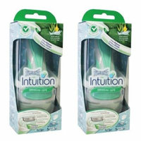 Wilkinson by Schick Intuition Sensitive Care Razor with 1 Refill Cartridge and Shower Hanger (2 Pack) + Scunci Black Roller Pins, 18 Pcs