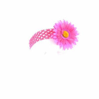 Hair Accessory Lavender and Hot Pink Two-Tone Daisy Flower Crochet Headband (Set of 6)