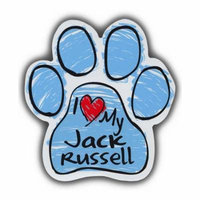 Blue I Love My Jack Russel Scribble Paw Magnet Dog Cat 5.5