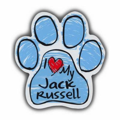 Blue I Love My Jack Russel Scribble Paw Magnet Dog Cat 5.5