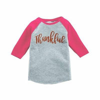 Custom Party Shop Baby's Thankful Thanksgiving Pink Raglan - 3T