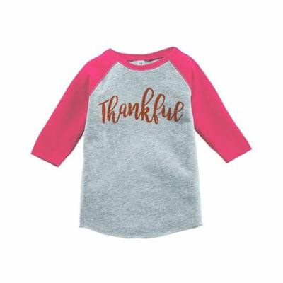 Custom Party Shop Baby's Thankful Thanksgiving Pink Raglan - 3T