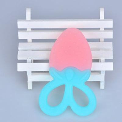 Lovely Strawberry Shape Food Grade Silicone Infant Baby Teether Non-toxic Comfort Chewing Toys Infant Supplies