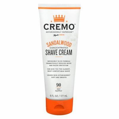 Cremo Concentrated Shave Cream Sandalwood Sandalwood 6.0 oz.(pack of 2)