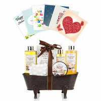 Pinkleaf Nature Spa Vanilla, Argan Oil, Bath Gift Set, in Antique Brass Looking Tub