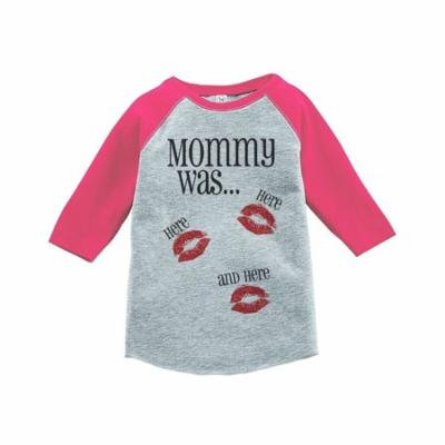 Custom Party Shop Kids Mommy Was Here Valentine's Day Pink Raglan - 3T