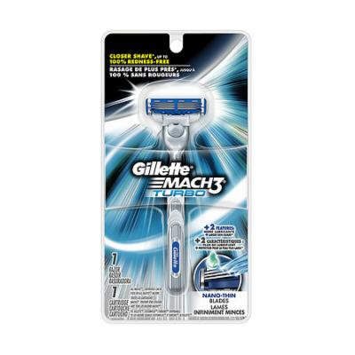 Gillette MACH3 Turbo Razor Handle with 1 Blade Refill 1.0 ea(pack of 3)